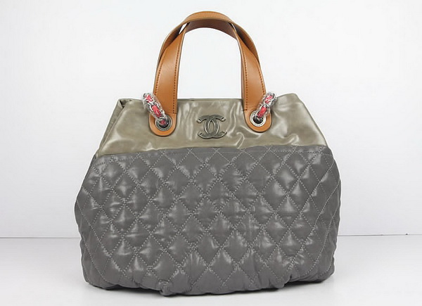 Replica Chanel Tote Bag Gray Lambskin Leather 50132 On Sale